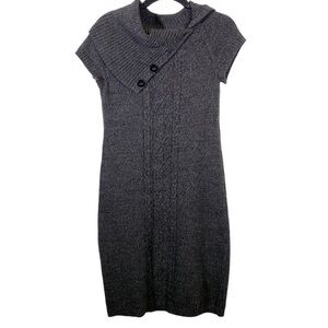 London Times size M women's gray knit sweater dress short sleeve
